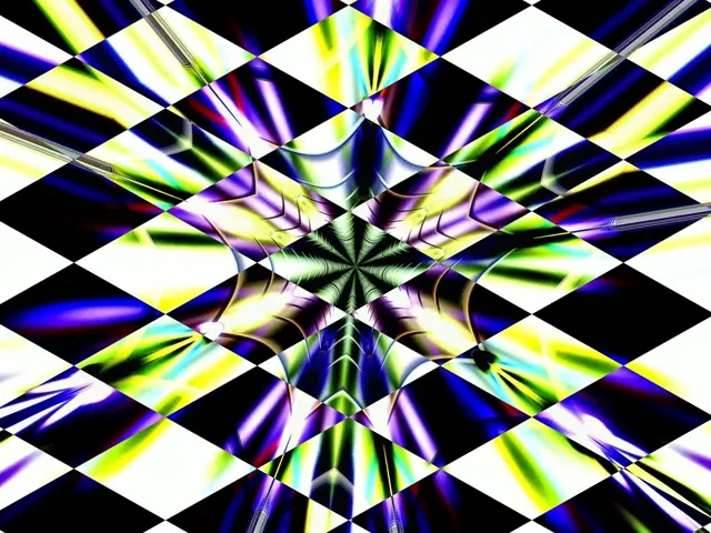 Rainbow Checkered Neon Tunnel VJ Loop 60fps Screensaver (4:3)